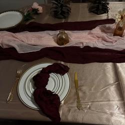 Satin Rectangular Tablecloth 90"x156" Beige - Seamless Table Cover