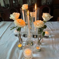 Koyal Wholesale Glass Hurricane Candle Holders, Tall Cylinder Chimney Tubes, Open On Both Ends For Pillar, Taper Candles Cover, Wedding Centerpieces Decorations, Bulk Set (6, 3" W X 6" H