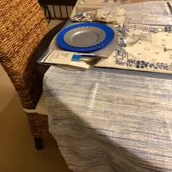 6 Pack Royal Blue Oval Sparkle Placemats, Non Slip Glitter Decorative Table Mats