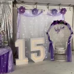 Lavender Lilac Satin Backdrop Drape Curtain, Photo Booth Event Divider Panel - 8ftx10ft