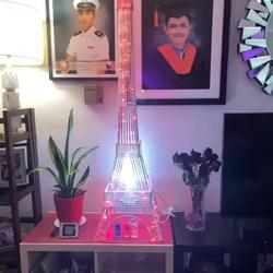 Color Changing LED Metal Eiffel Tower Columns LED Lamp, Night Light Wedding Centerpiece 3.5ft