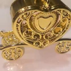 12 Pack Gold Princess Heart Carriage Candy Container Gift Boxes, Treats Party Favor Boxes 4"