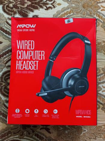 Dab Lew Tech Mpow HC6 USB Headset with Microphone, Comfort-fit Office Computer Headphone, On-Ear 3.5mm Jack Call Center Headset for Cell Phone, 270 Degree Boom Mic, in-line Control with Mute for Skype, Webinar Review