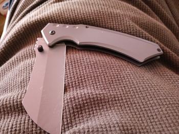 BLADES NOW Pocket Cleaver Spring Assisted Knife Aircraft Gray Review