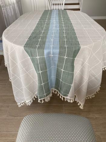 Kitchen Groups Creative Plaid Decorative Linen Tablecloth With Tassel Review
