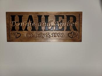 3D Woodworker Custom Wood Sign with 2-Toned Hearts Review
