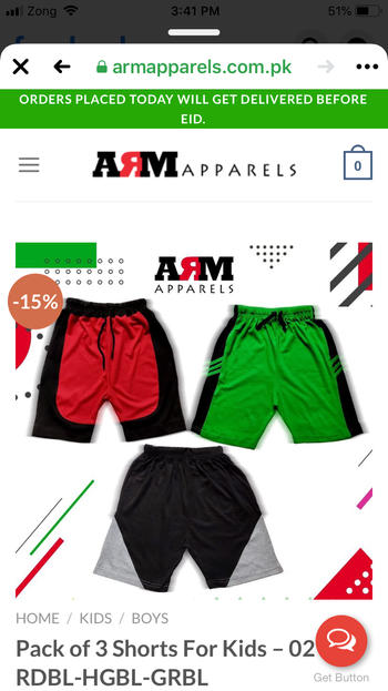 ARM Apparels Pack of 3 Shorts For Kids - 02 (RDBL-HGBL-GRBL) Review