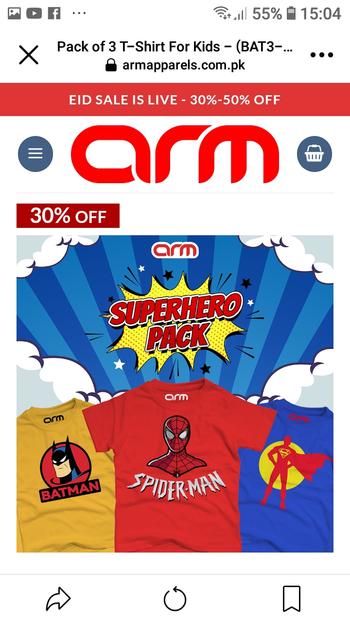 ARM Apparels Pack of 3 T-Shirt For Kids - (BAT3-SPI3-SUPMAN3) Review