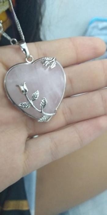 Healing Designed Blooming Heart - Natural Rose Quartz Heart Necklace Review