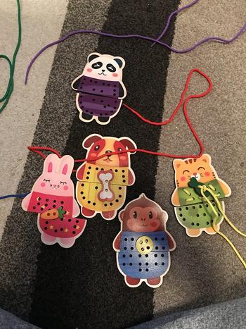 Project Montessori Wooden Animal Sewing Cards Review