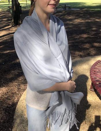 Scarves Australia  Pashmina Shawl Wrap - Light Silver Grey Review