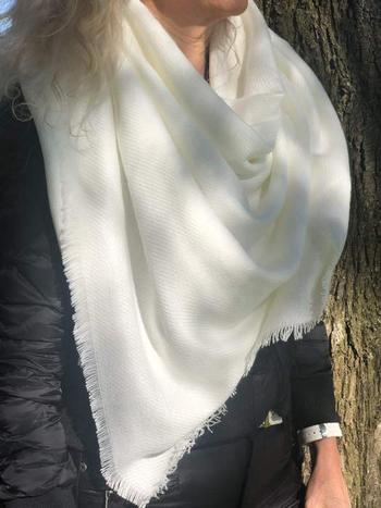 Scarves Australia Light Wool Square Scarf - Winter White Review