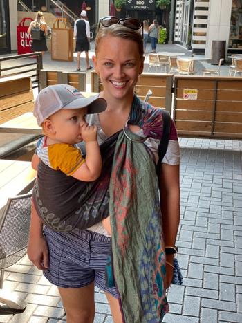 Little Zen One Prima Dark Blue and White DidySling (Ring Sling) by Didymos Review