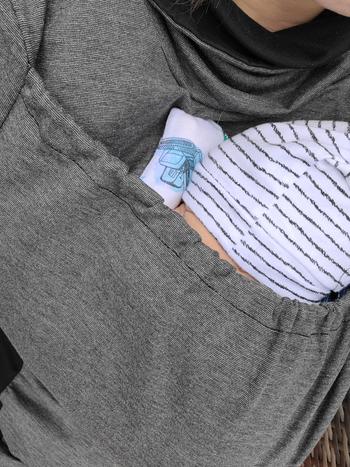 Little Zen One Belly Bedaine Kiroo Babywearing Sweater Grey and Black Review