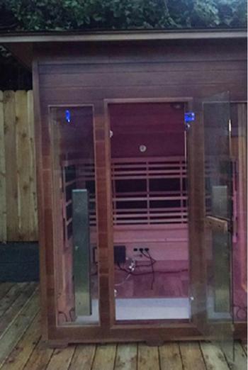 US Bath Store Enlighten InfraNature Original Rustic 3-Person Peak Roof Full Spectrum Infrared Outdoor Sauna Review