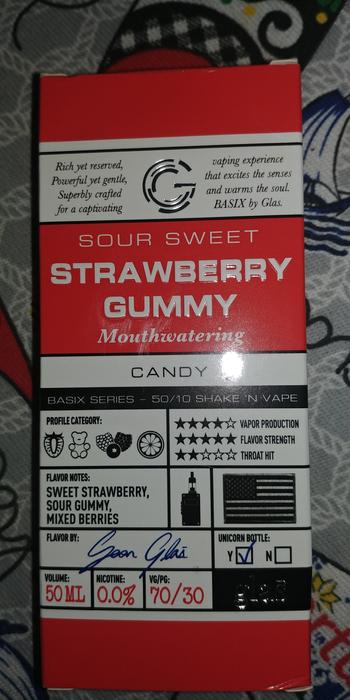 Grey Haze ECig Store Glas Basix - Strawberry Gummy - Short Fill 50ML Review