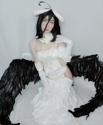 Uwowo Cosplay 【In Stock】UWOWO Anime Overlord Albedo Cosplay Plus Size White Dress Costume Review