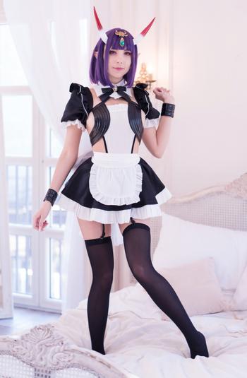 Uwowo Cosplay UWOWO Game Fate Grand Order/FGO Maid Uniform Shuten Douji Cosplay Costume Girls Cute Dress Review