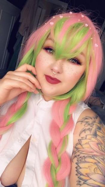 Uwowo Cosplay Uwowo Demon Slayer: Kimetsu no Yaiba Kanroji Mitsuri Cosplay Wig 85cm Long Pink Green Gradient Wig Review