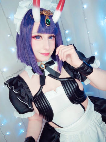 Uwowo Cosplay UWOWO Shuten Douji Cosplay Wig 35cm Purple Short Hair Fate Grand Order/FGO Wig Review