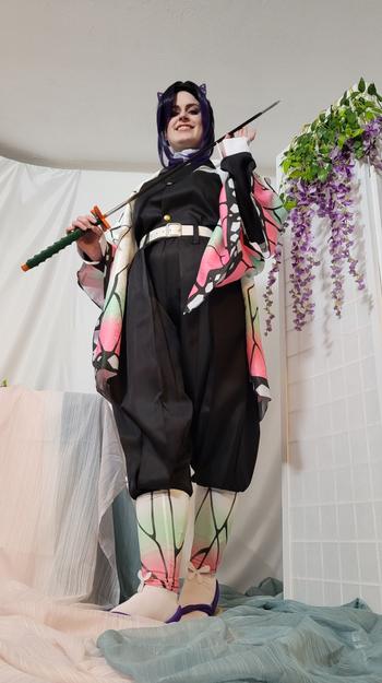 Uwowo Cosplay 【In Stock】Uwowo emon Slayer Cosplay Kimetsu no Yaiba Kocho Shinobu Cosplay Costume Demon Slayer Uniform Plus Size Cosplay Review