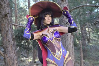 Uwowo Cosplay 【In Stock】Uwowo Game Genshin Impact Plus Size Cosplay Mona Megistus Astral Reflection Costume Cute Enigmatic Astrologer Bodysuit Review