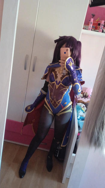 Uwowo Cosplay 【In Stock】Uwowo Game Genshin Impact Plus Size Cosplay Mona Megistus Astral Reflection Costume Cute Enigmatic Astrologer Bodysuit Review