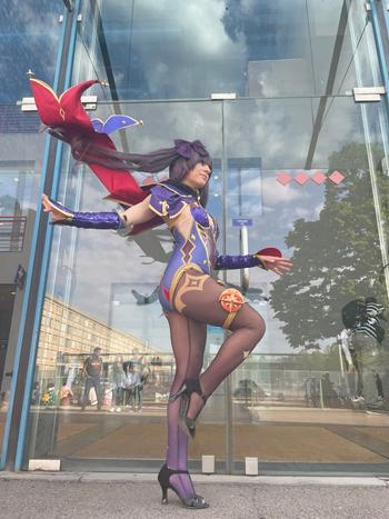 Uwowo Cosplay 【In Stock】Uwowo Game Genshin Impact Plus Size Cosplay Mona Megistus Astral Reflection Costume Cute Enigmatic Astrologer Bodysuit Review