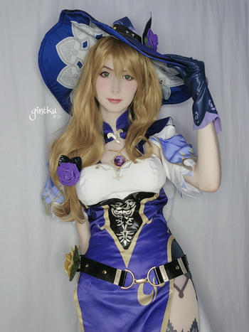 Uwowo Cosplay 【In Stock】Uwowo Game Genshin Impact Plus Size Cosplay Lisa Witch of Purple Rose Costume The Librarian Sexy Dress Review