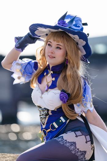 Uwowo Cosplay 【In Stock】Uwowo Game Genshin Impact Plus Size Cosplay Lisa Witch of Purple Rose Costume The Librarian Sexy Dress Review
