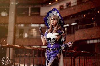 Uwowo Cosplay 【In Stock】Uwowo Game Genshin Impact Plus Size Cosplay Lisa Witch of Purple Rose Costume The Librarian Sexy Dress Review
