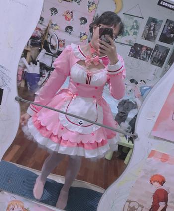 Uwowo Cosplay 【In Stock】Uwowo Game Nekopara vol.4 Chocola Maid Dress Cosplay Costume Cute Pink Dress Review