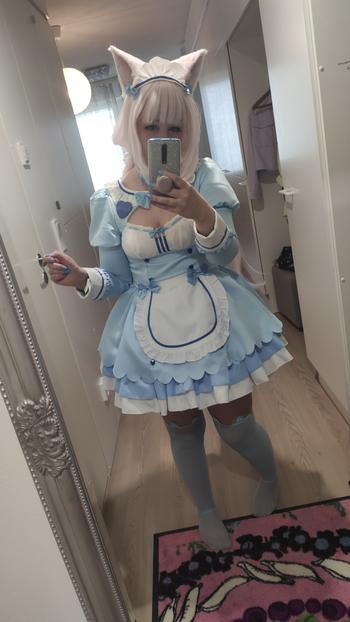 Uwowo Cosplay Uwowo Plus Size Game Nekopara vol.4 Vanilla Maid Dress Cosplay Costume Cute Blue Dress Review