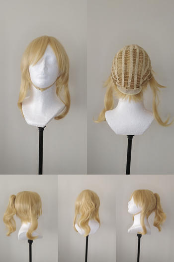 Uwowo Cosplay Uwowo Game Genshin Impact Jean The rigorous Dandelion Knight 40CM Gold Short Hair Ponytail Cosplay Wig Review