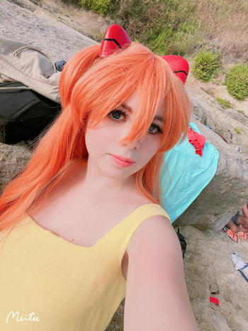 Uwowo Cosplay Uwowo Game Anime Character evangelionl Wig 60CM Orange Brown Long Double Ponytail Cosplay Asuka Wig Review