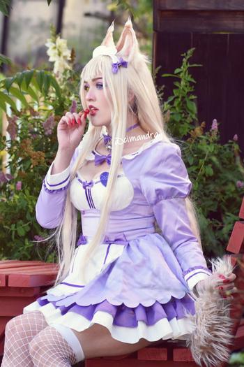 Uwowo Cosplay Uwowo Game Nekopara vol.4 Coconut Maid Dress Cosplay Costume Cute Purple Dress Review