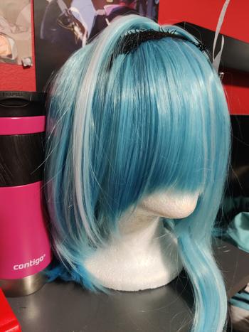 Uwowo Cosplay 【In Stock】Uwowo Genshin Impact Eula Lawrence Cosplay Wig 40cm Light Blue Hair Review