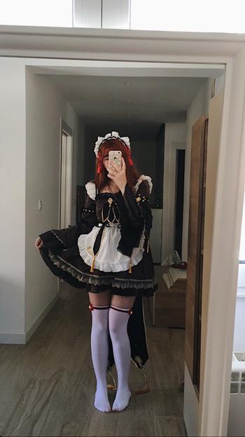 Uwowo Cosplay 【In Stock】Exclusive Uwowo Genshin Impact Fanart Hutao Maid Ver Hu Tao Cosplay Costume Review