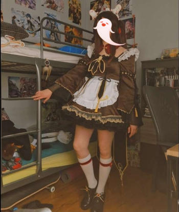 Uwowo Cosplay 【In Stock】Exclusive Uwowo Genshin Impact Fanart Hutao Maid Ver Hu Tao Cosplay Costume Review