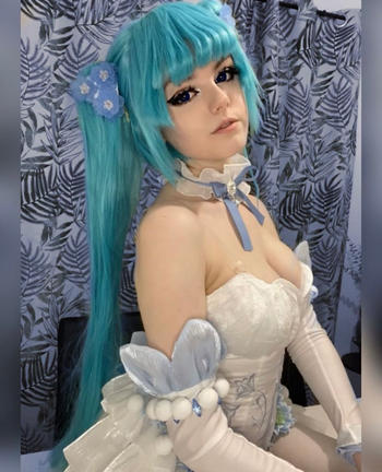 Uwowo Cosplay 【In Stock】Uwowo Vocaloid Hatsune Miku: Flower Fairy Nemophilia Ver. White Dress Figure Ver. Cosplay Costume Review