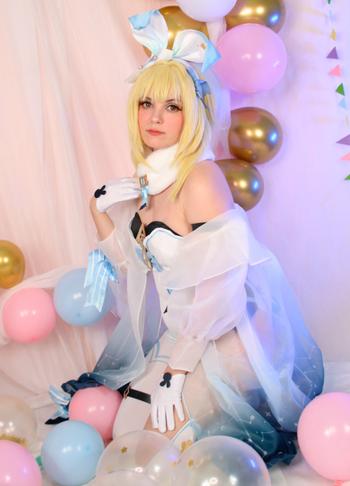 Uwowo Cosplay 【In Stock】Exclusive Uwowo Genshin Impact Fanart: Lumine Bunny Suit Canon Outfit Cosplay Traveler Costume Review
