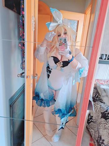 Uwowo Cosplay Exclusive Uwowo Genshin Impact Fanart: Lumine Bunny Suit Canon Outfit Cosplay Traveler Costume Review