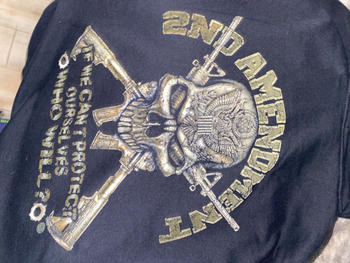 Shop Erazor Bits 2nd Amendment Brotherhood Biker Skull and Flag Premium T-Shirt Review