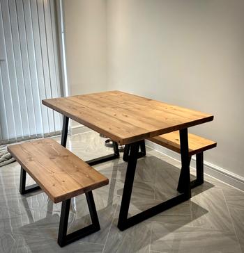 Masterplank Limited Rustic Dining Table Set - Thick Trapezium Legs Review