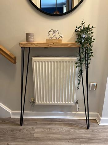 Tall Rustic Radiator Console Buy Rustic RADIATOR shelf /console table with hairpin legs – Masterplank UK