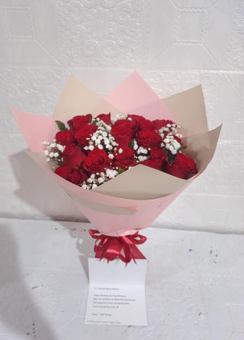 Outerbloom Majestic Red Roses with Baby Breath Bouquet Review