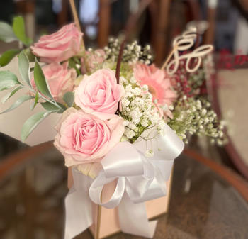 Outerbloom Majestic Pink and White Roses with Baby Breath Bouquet Review