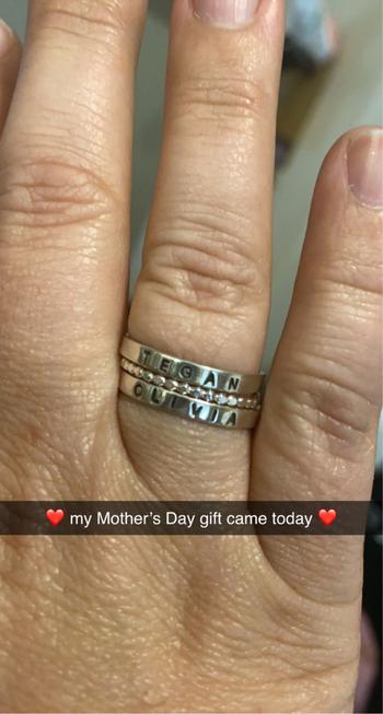 Tickle Bug Jewelry Set of 2 Sterling Silver Name Rings with 1 Spacer Review
