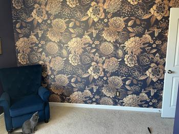 ONDECOR Removable Wallpaper Peel and Stick Wallpaper Wall Paper Wall Mural - Vintage Flower Non-Metalic Gold Color - A922 Review