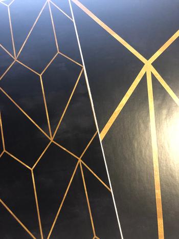 ONDECOR Removable Wallpaper Peel and Stick Wallpaper Wall Paper Wall - Dark Blue and Non-Metalic Yellow Gold Color - A540 Review